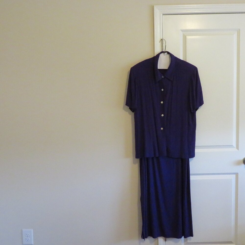 Vintage‎ Karin Stevens 2pc Textured Tank Dress & Jacket Set 18